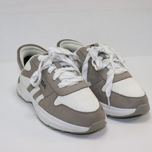 Zeba Hands-Free Sneakers 8 Gray White Womens Walking Shoes Slip On 04329